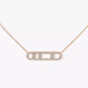 MOVE CLASSIQUE PAVÉ Pink Gold Diamond Necklace