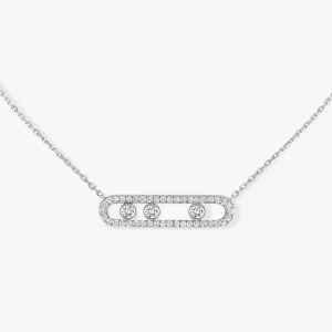 MOVE CLASSIQUE PAVÉ White Gold Diamond Necklace