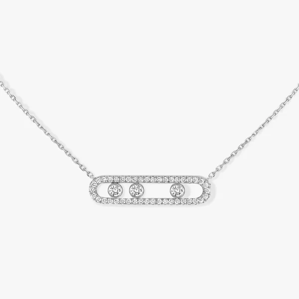 MOVE CLASSIQUE PAVÉ White Gold Diamond Necklace