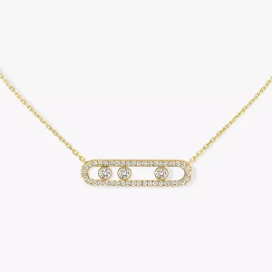 MOVE CLASSIQUE PAVÉ Yellow Gold Diamond Necklace