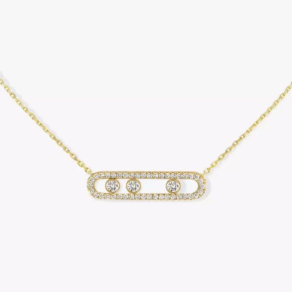 MOVE CLASSIQUE PAVÉ Yellow Gold Diamond Necklace