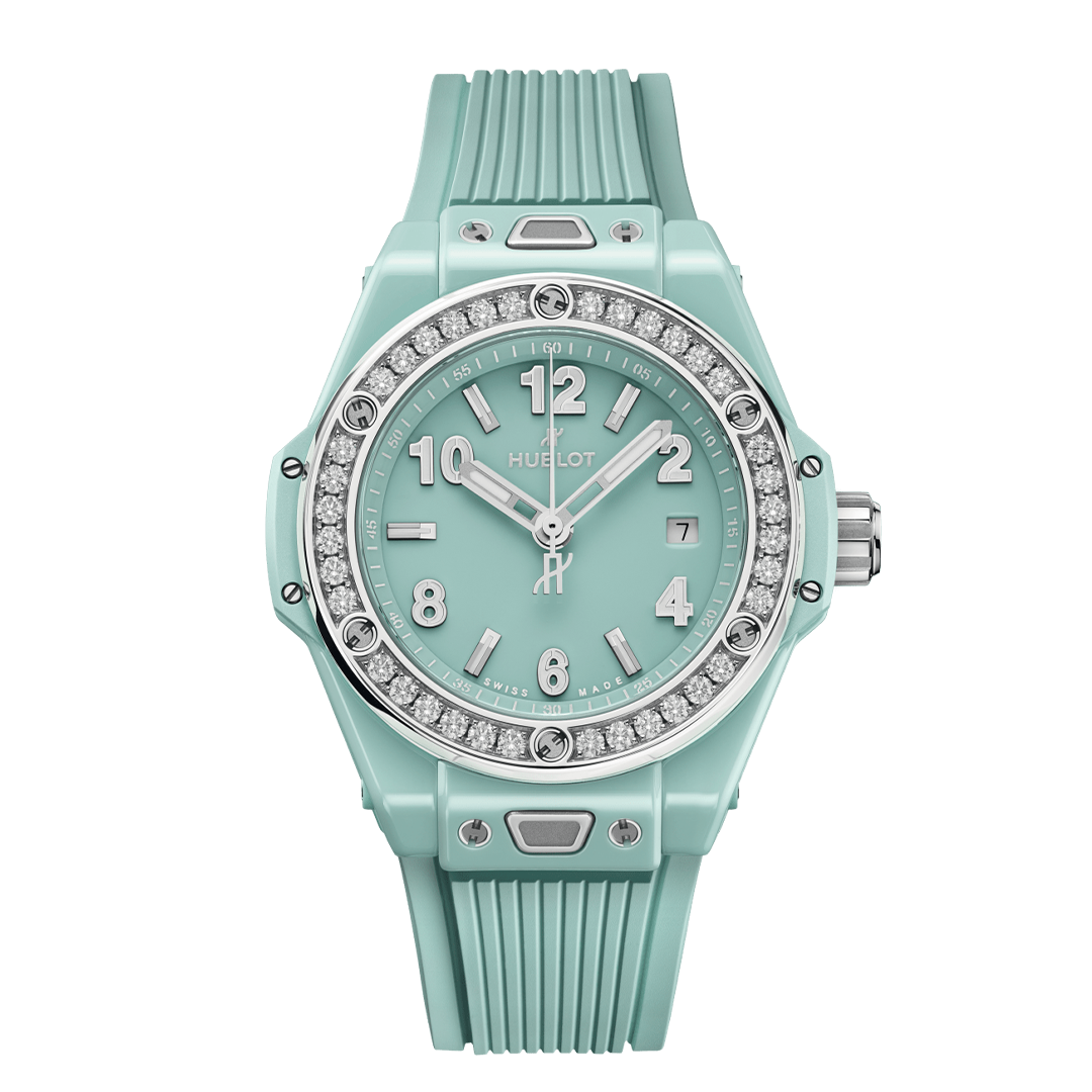 Hublot Big Bang One Click Mint Green Ceramic Diamonds 485.GS.5271.RX.1204