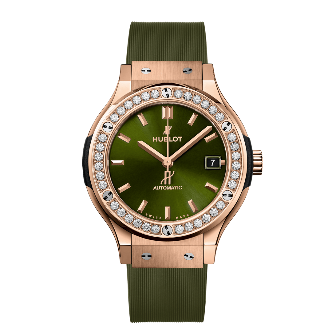 Hublot Classic Fusion King Gold Green Diamonds 565.OX.8980.RX.1204
