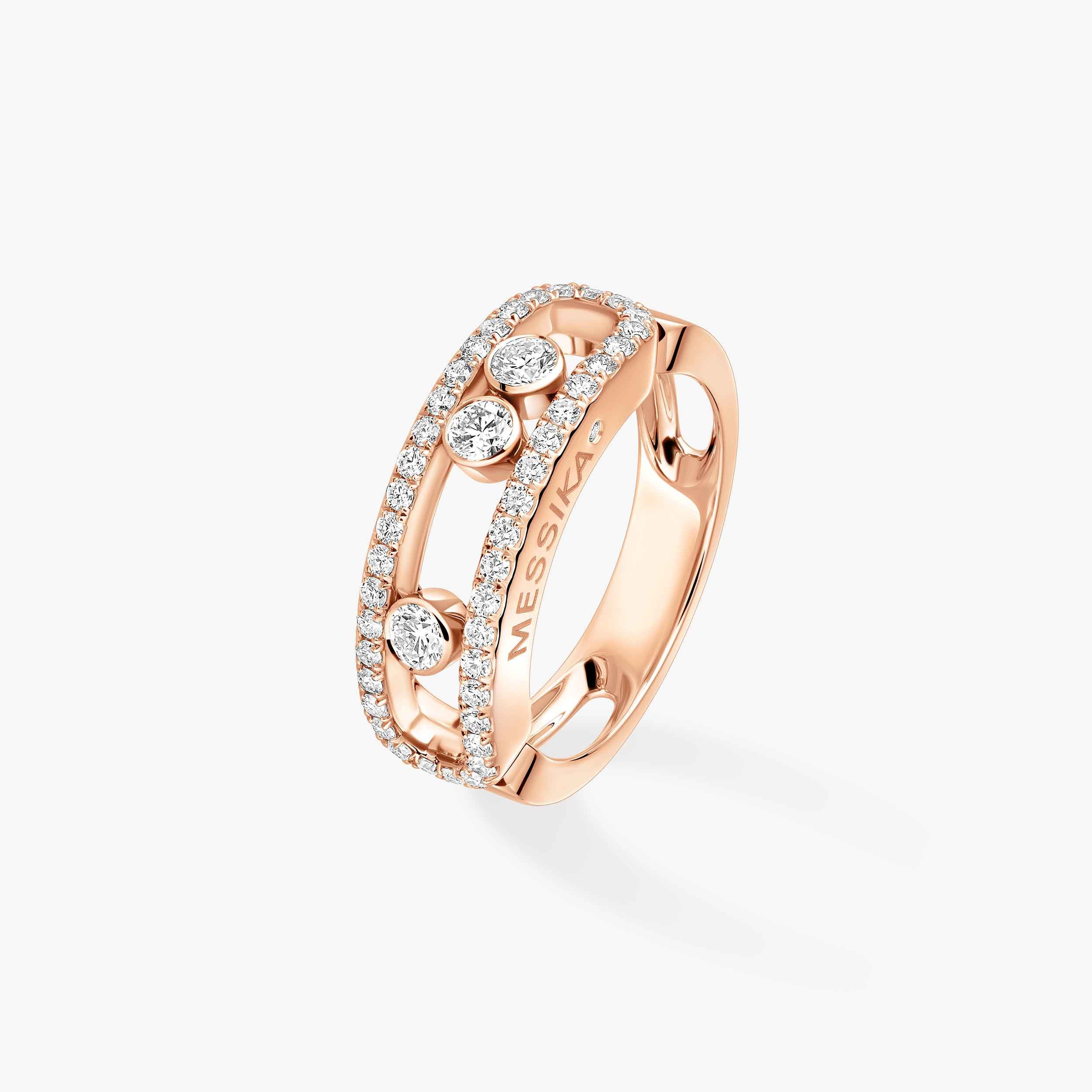 MOVE CLASSIQUE PAVÉ Pink Gold Diamond Ring