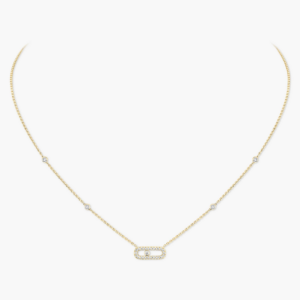 MOVE UNO PAVÉ Yellow Gold Diamond Necklace
