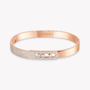 MOVE NOA HALF PAVÉ Pink Gold Diamond Bracelet