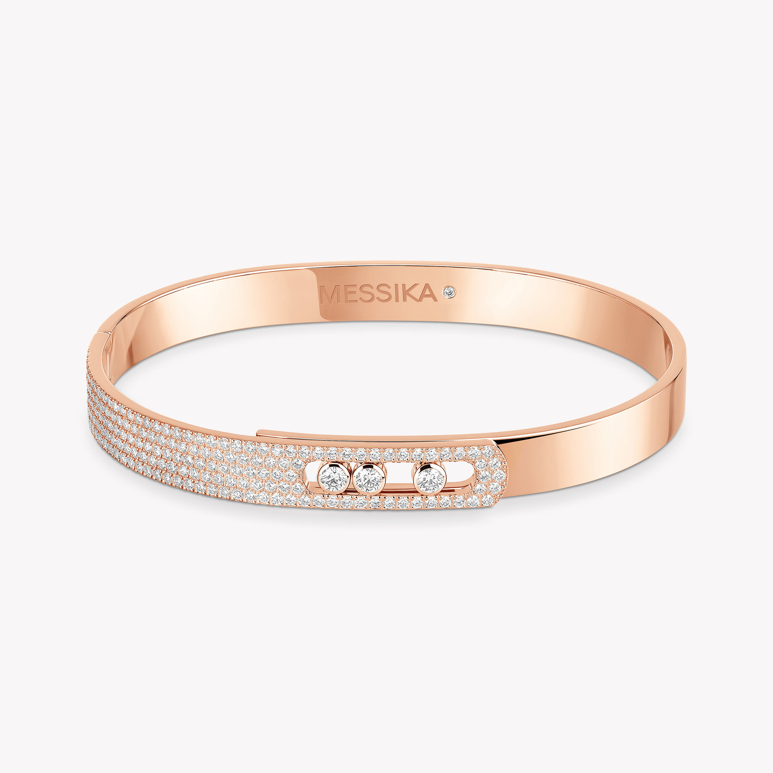 MOVE NOA HALF PAVÉ Pink Gold Diamond Bracelet