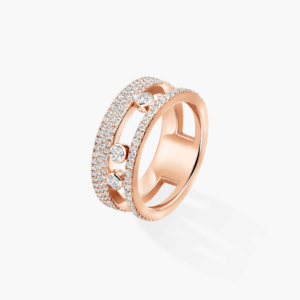 MOVE ROMANE PAVÉ SM Pink Gold Diamond Ring