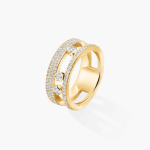 MOVE ROMANE PAVÉ SM Yellow Gold Diamond Ring