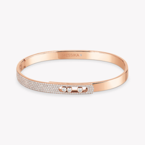 MOVE NOA HALF PAVÉ SM Pink Gold Diamond Bracelet