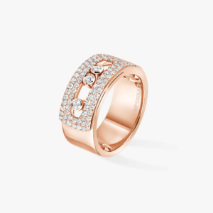 MOVE NOA PAVÉ LM Pink Gold Diamond Ring