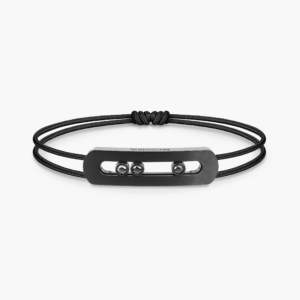 MOVE TITANIUM BLACK CORD MM Black Titanium Diamond Bracelet