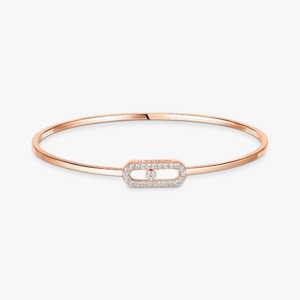 MOVE UNO PAVÉ FLEX BANGLE Pink Gold Diamond Bracelet