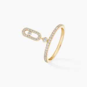 MOVE UNO PAVÉ WITH DROP MOTIF Yellow Gold Diamond Ring