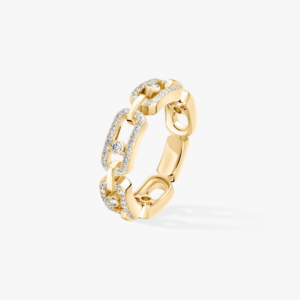 MOVE LINK PAVÉ Yellow Gold Diamond Ring