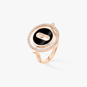 LUCKY MOVE ONYX SM Pink Gold Diamond Ring