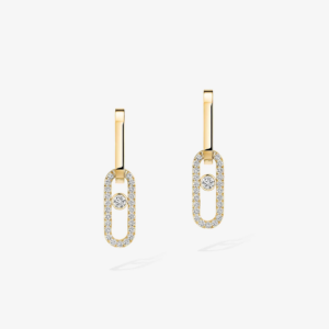 MOVE LINK Yellow Gold Diamond Earrings