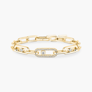 MOVE LINK Yellow Gold Diamond Bracelet