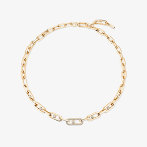 MOVE LINK Yellow Gold Diamond Necklace