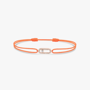 MOVE UNO ORANGE CORD Pink Gold Diamond Bracelet