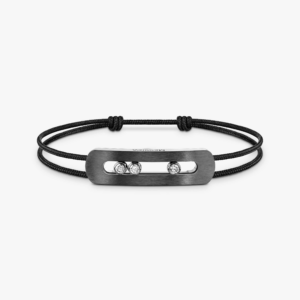 MOVE TITANIUM ANTHRACITE CORD LM Graphite Titanium Diamond Bracelet