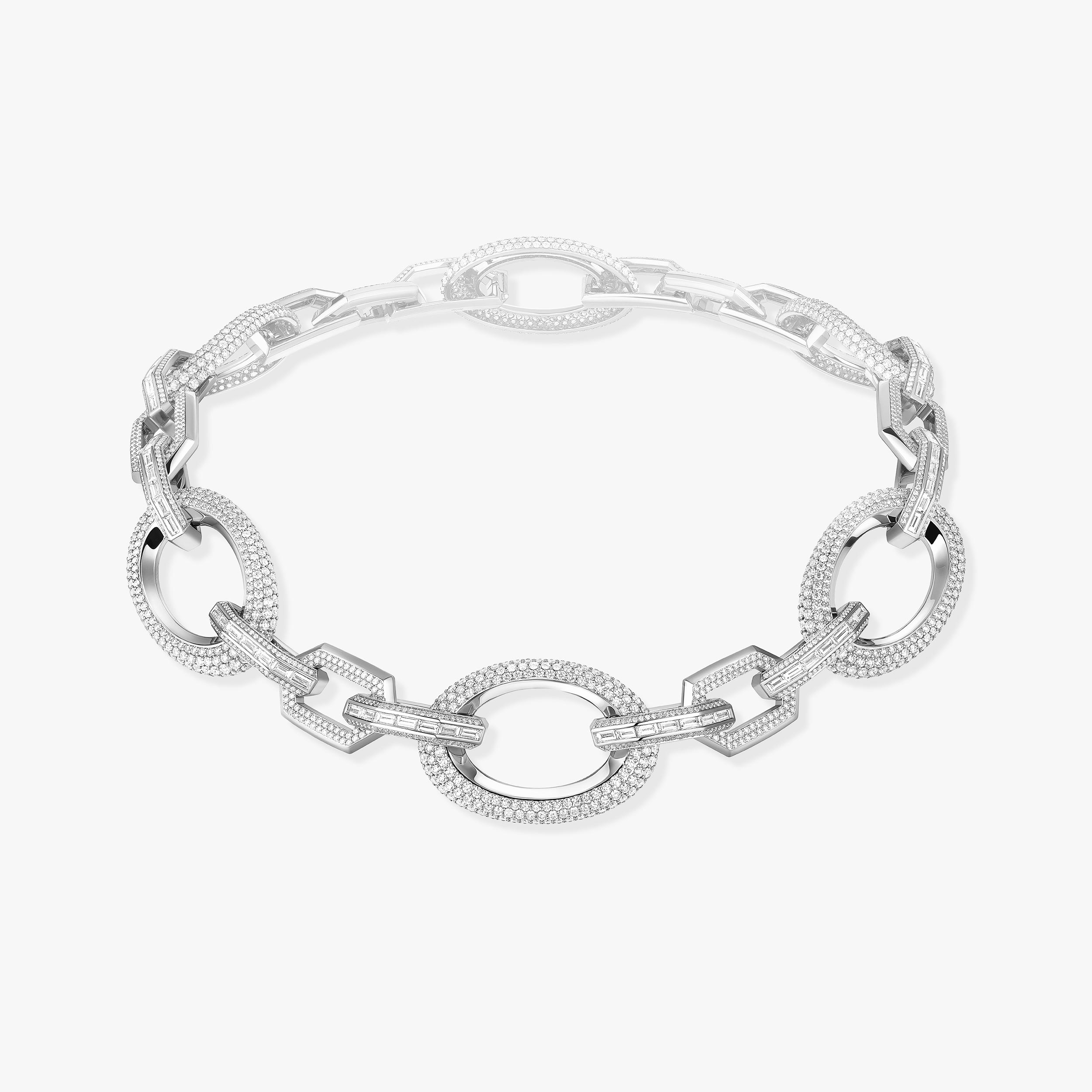 GROOVE White Gold Diamond Necklace