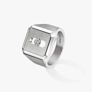 MOVE TITANIUM SIGNET Natural Titanium Diamond Ring