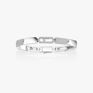 IMPERIAL MOVE HALF PAVÉ SM White Gold Diamond Bracelet