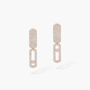IMPERIAL MOVE SM Pink Gold Diamond Earrings