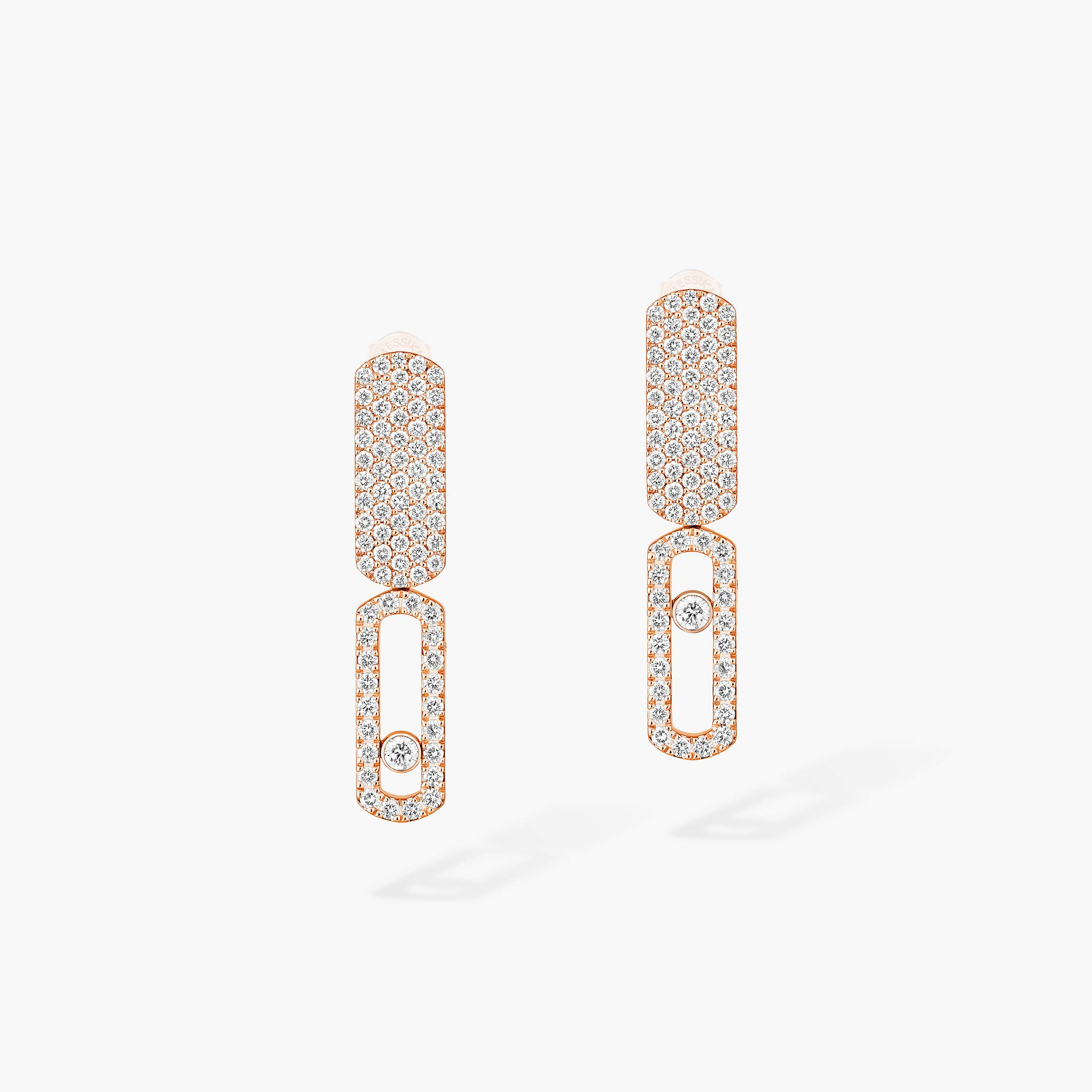IMPERIAL MOVE SM Pink Gold Diamond Earrings