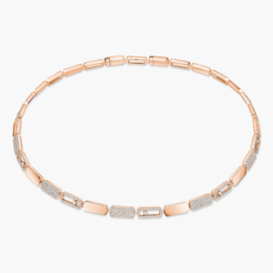 IMPERIAL MOVE SMALL Pink Gold Diamond Necklace