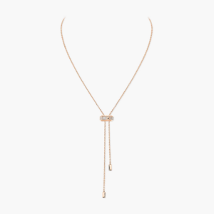 MODERNISTE TIE Pink Gold Diamond Necklace