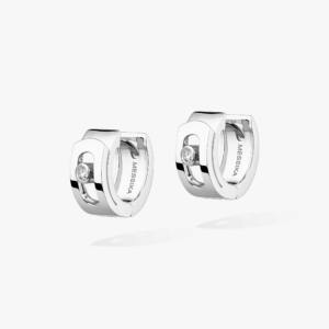 MOVE NOA HOOP White Gold Diamond Earrings