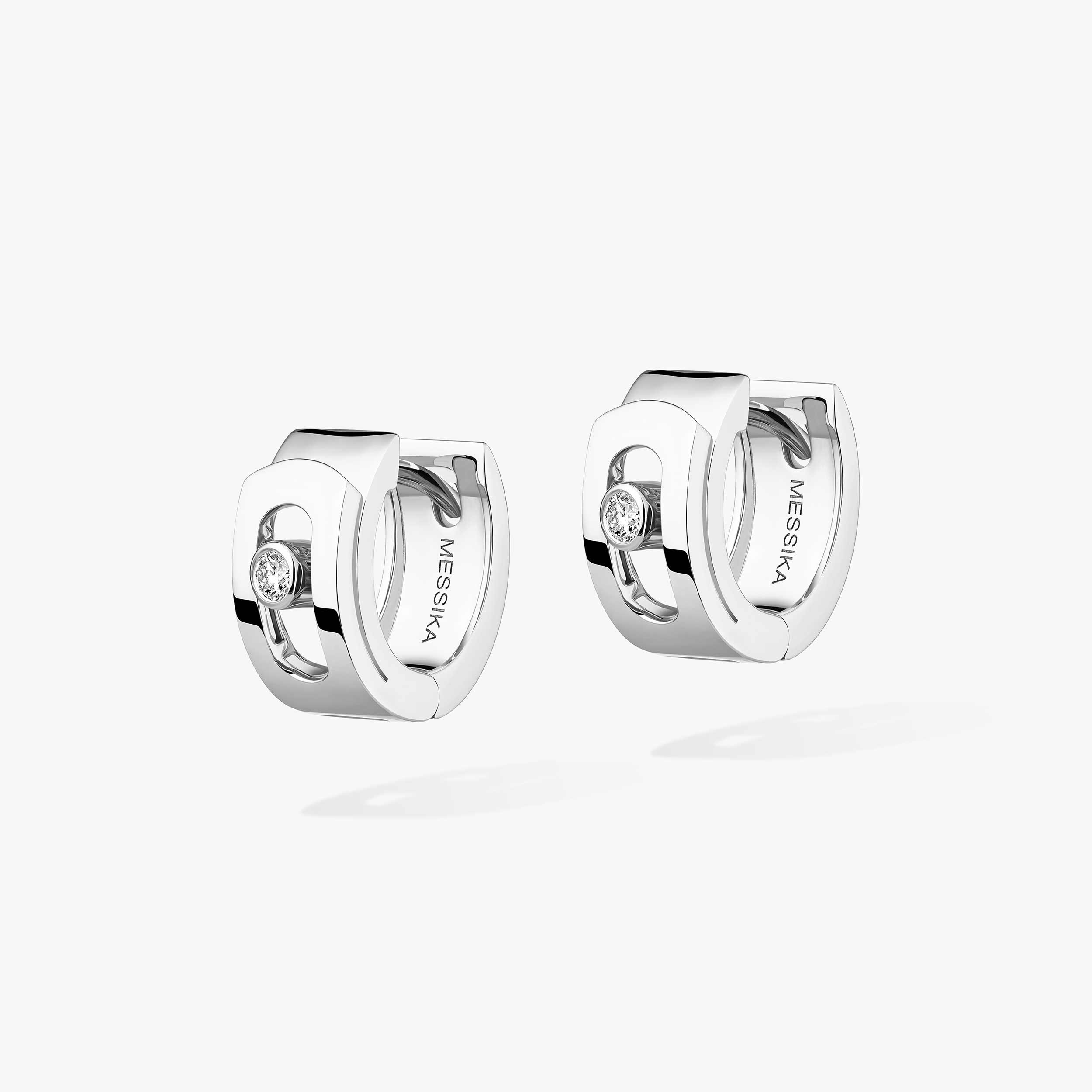 MOVE NOA HOOP White Gold Diamond Earrings